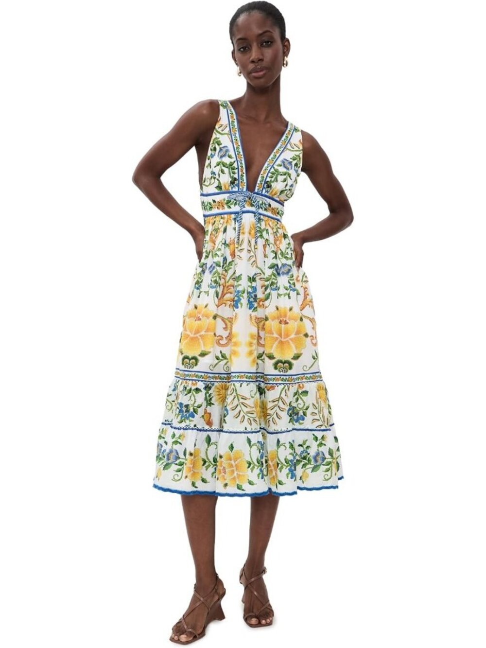 Floral Tapestry Midi Dress for Women | Boho Chic, Summer Style, Size Options
